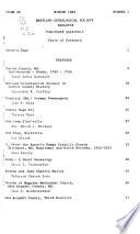 Maryland Genealogical Society Bulletin