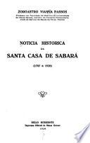 Notícia histórica da Santa Casa de Sabará, 1787 a 1928