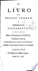O Livro da Oraçaõ Commum, etc