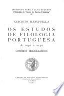 Os Estudos de Filologia Portuguesa de 1930 a 1949