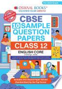 Oswaal CBSE Sample Question Papers Class 12 English Core (For 2024 Exam)