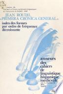 Primera crónica general : index des formes par ordre de fréquence décroissante