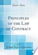 Principles of the Law of Contract (Classic Reprint)