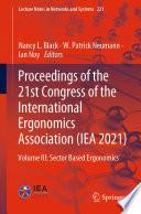 Proceedings of the 21st Congress of the International Ergonomics Association (IEA 2021)