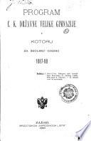 Program c. k. Državne velike gimnazije u Kotoru
