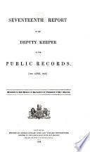 Report of the Deputy Keeper of the Public Records