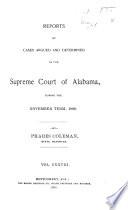 Reports of Cases Argued and Determined in the Supreme Court of Alabama