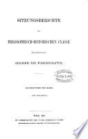 Sitzungsberichte der Philosophisch-Historischen Classe der Kaiserlichen Akademie der Wissenschaften