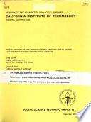 Social Science Working Paper