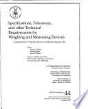Specifications, Tolerances, and Other Technical Requirements for Weighing and Measuring Devices