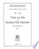 Textos em teto da literatura oral timorense