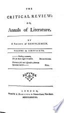 The Critical Review, Or, Annals of Literature