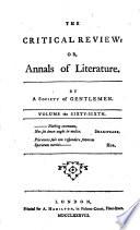 The critical review, or annals of literature