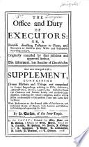 The Office and Duty of Executors