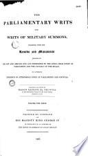 The Parliamentary Writs...