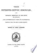Three Fifteenth-century Chronicles